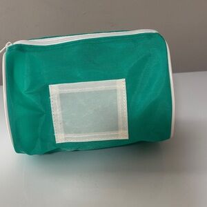 Teal Mesh Cosmetic Bag